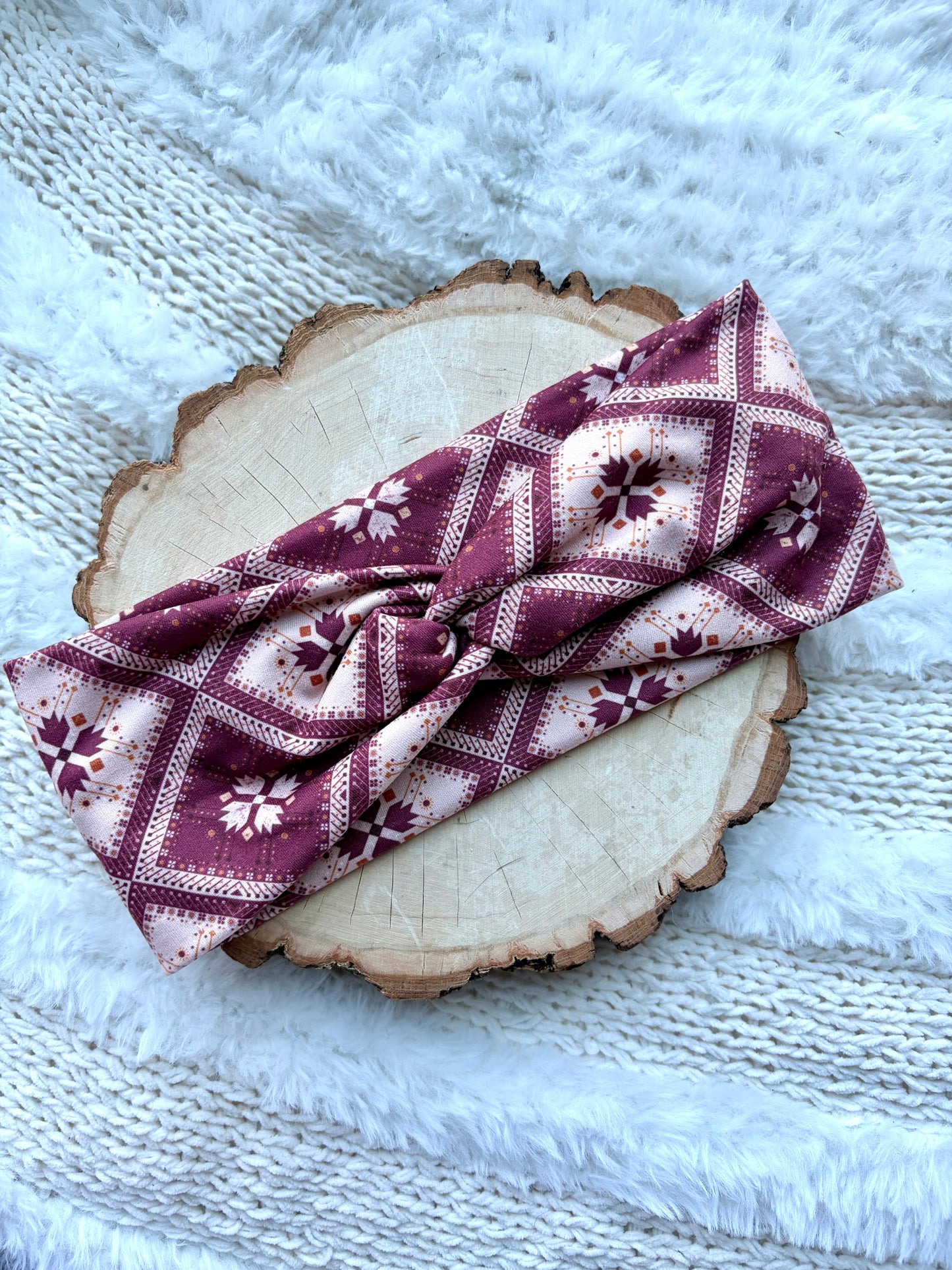 Maroon Quilty Bandana Front Knot
