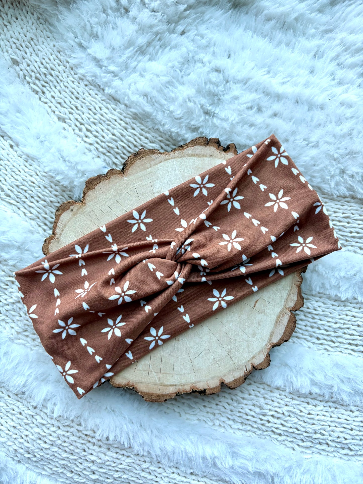 Brown Floral Lines Front Knot