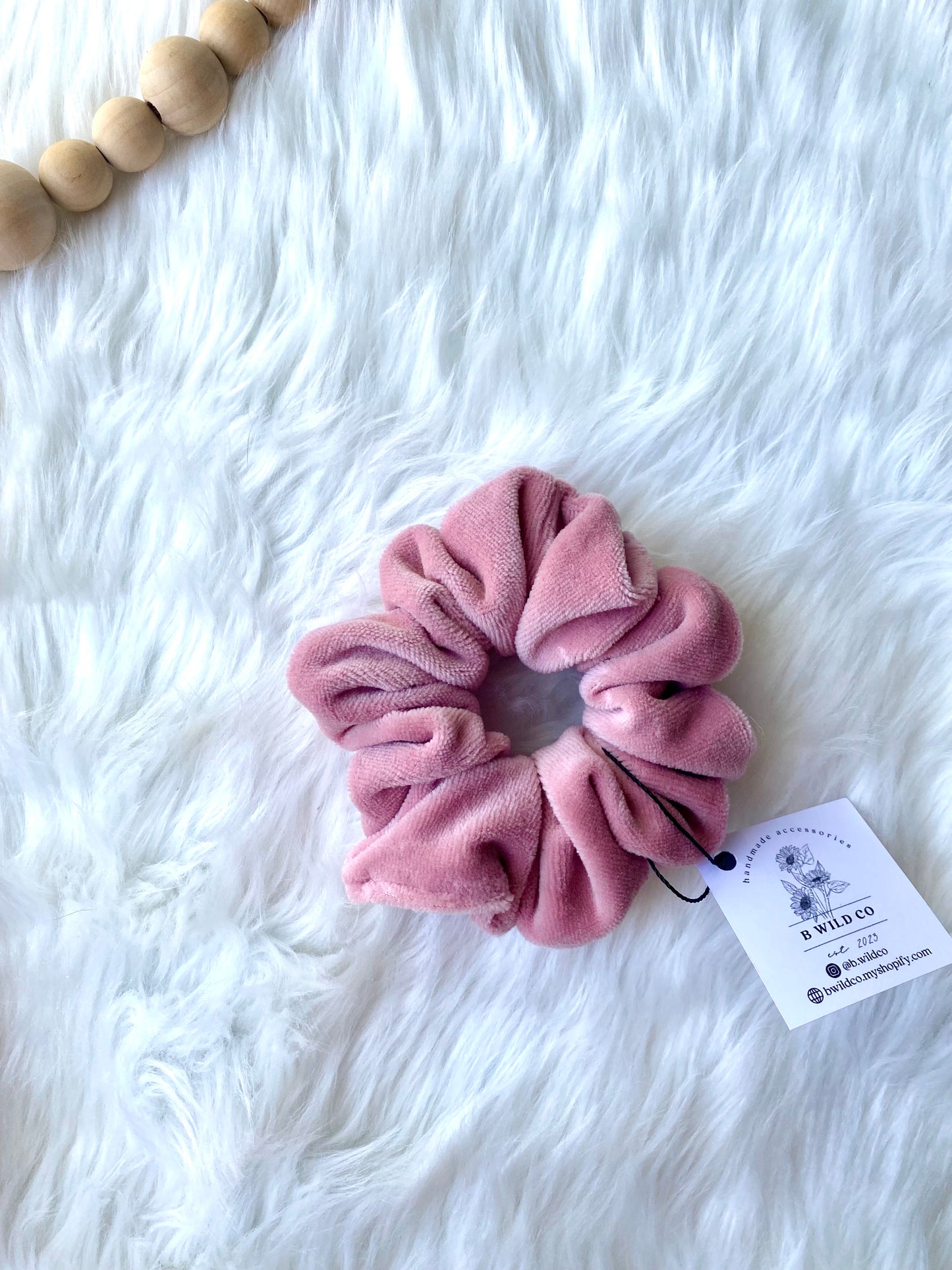 Fluffy Cotton Velour Scrunchie