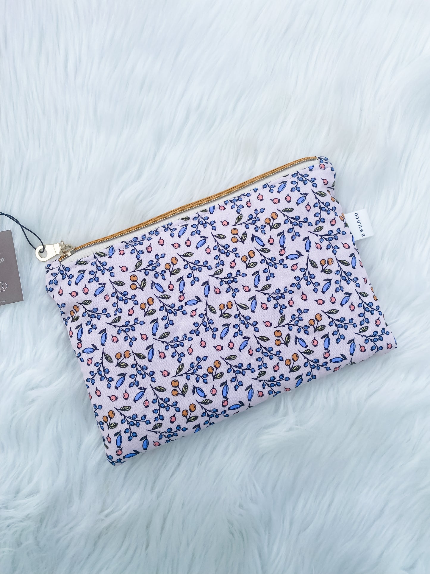 Dainty Berries Quilted Zip Pouch