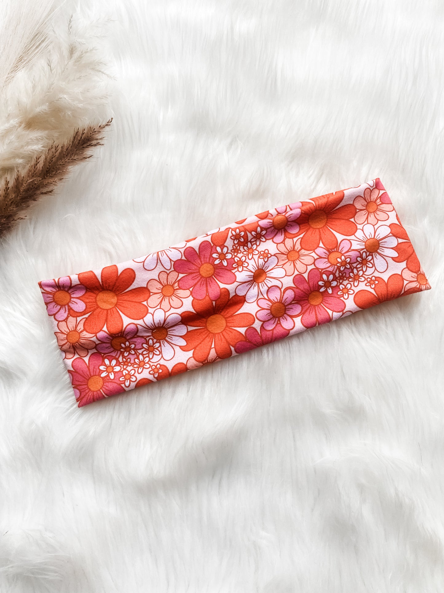 Bright Retro Floral Flat Band