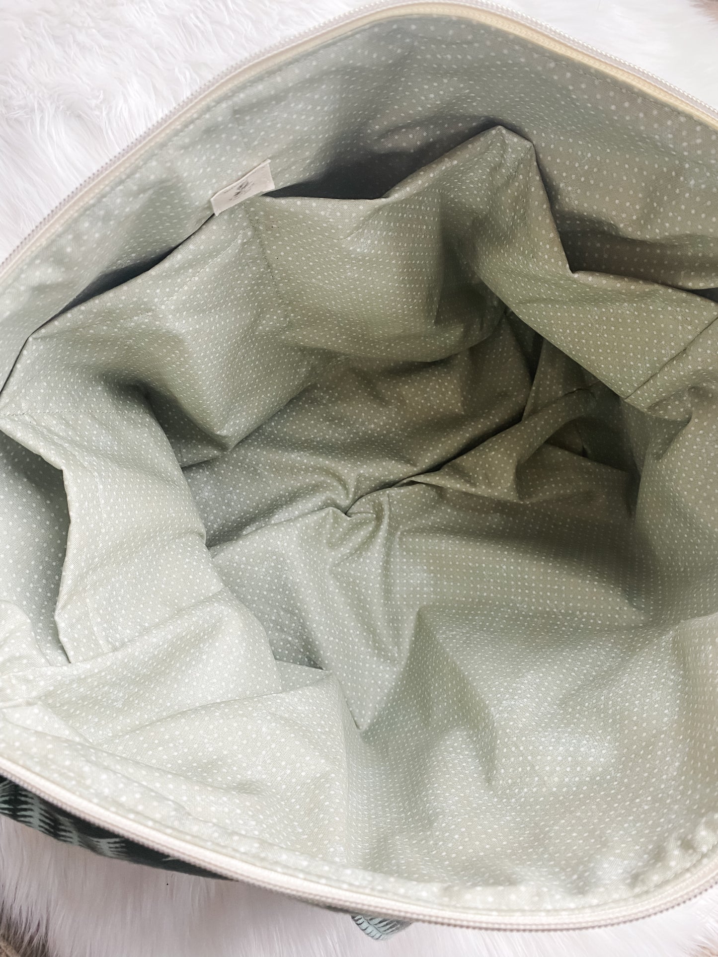 Dark Sage Green and Mint Geo Carry-All Tote