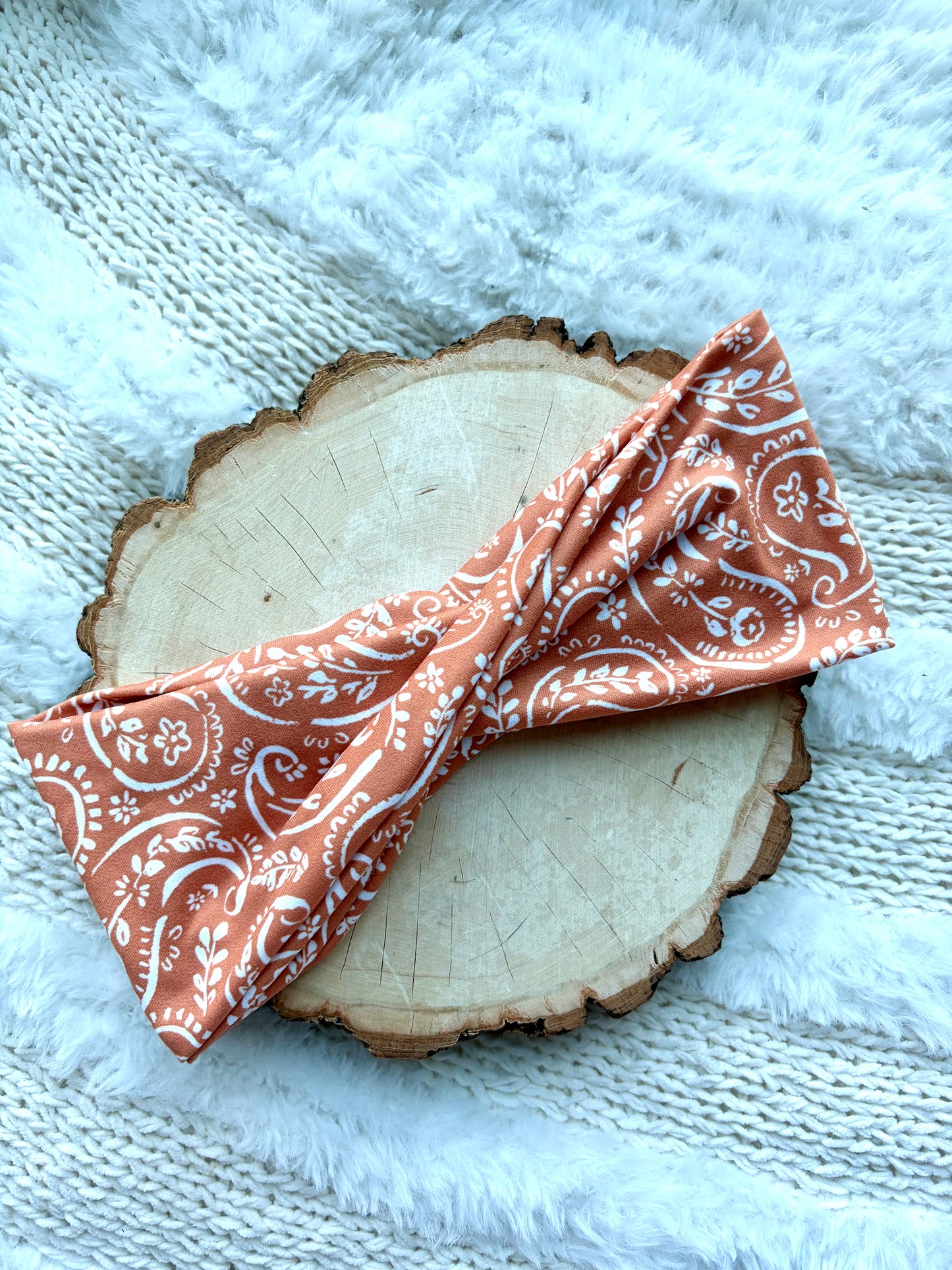 Boho Orange Paisley Flat Twist