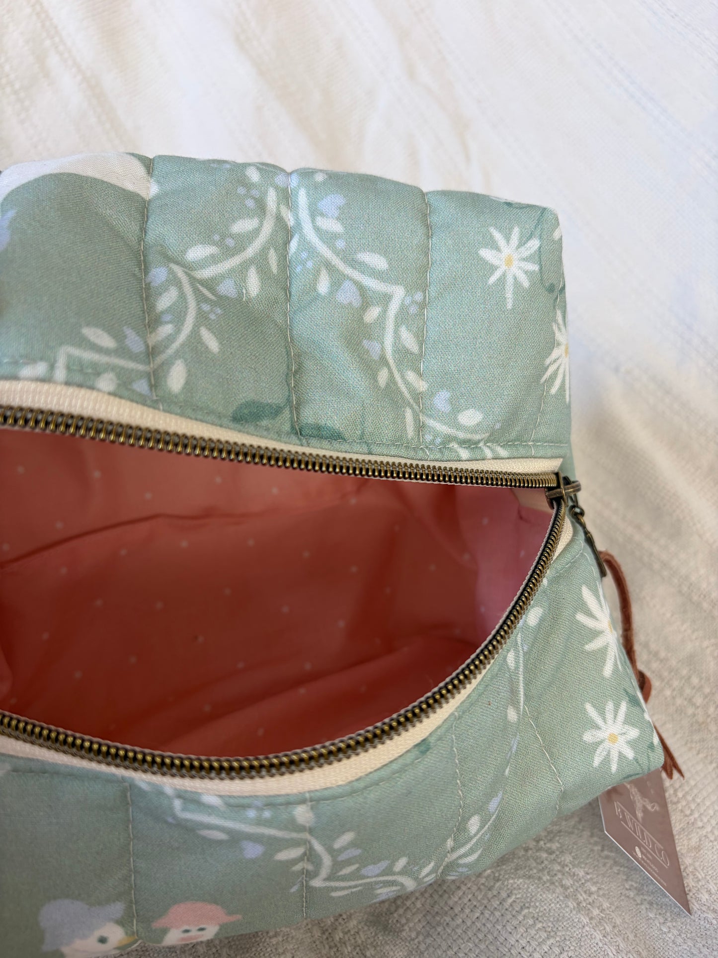 Cottage Goose Quilted Makeup Bag