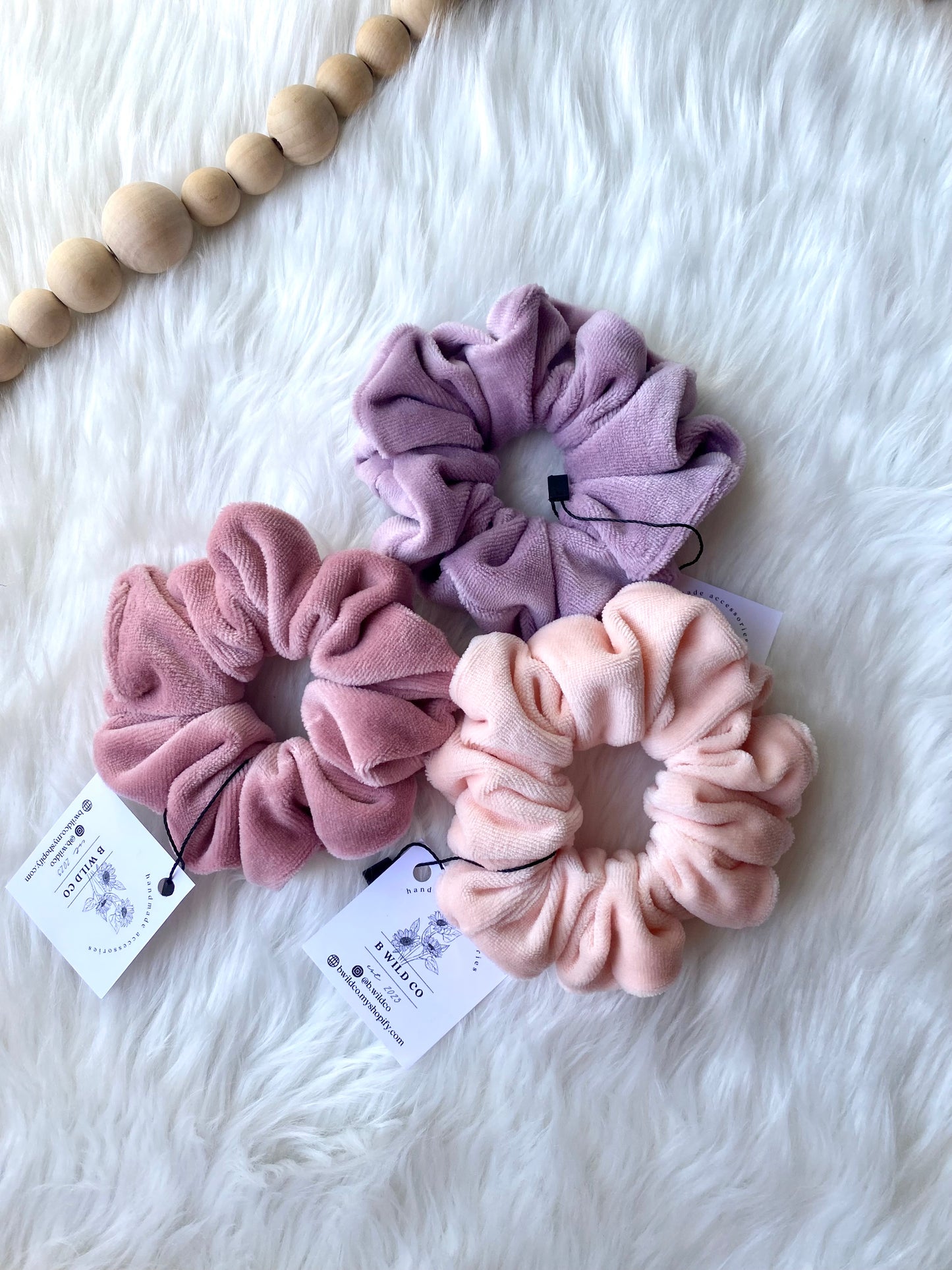 Fluffy Cotton Velour Scrunchie