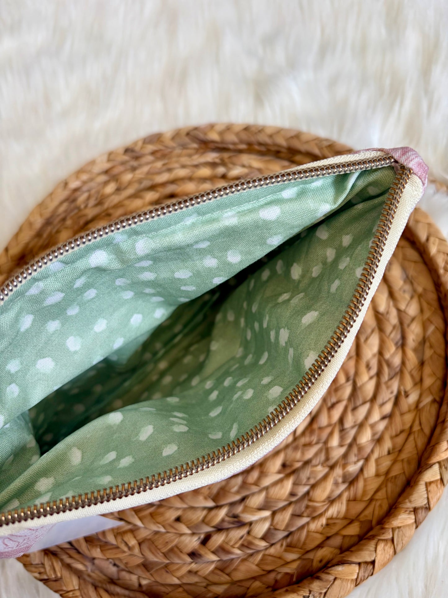 Pink Multi Western Quilted Zip Pouch