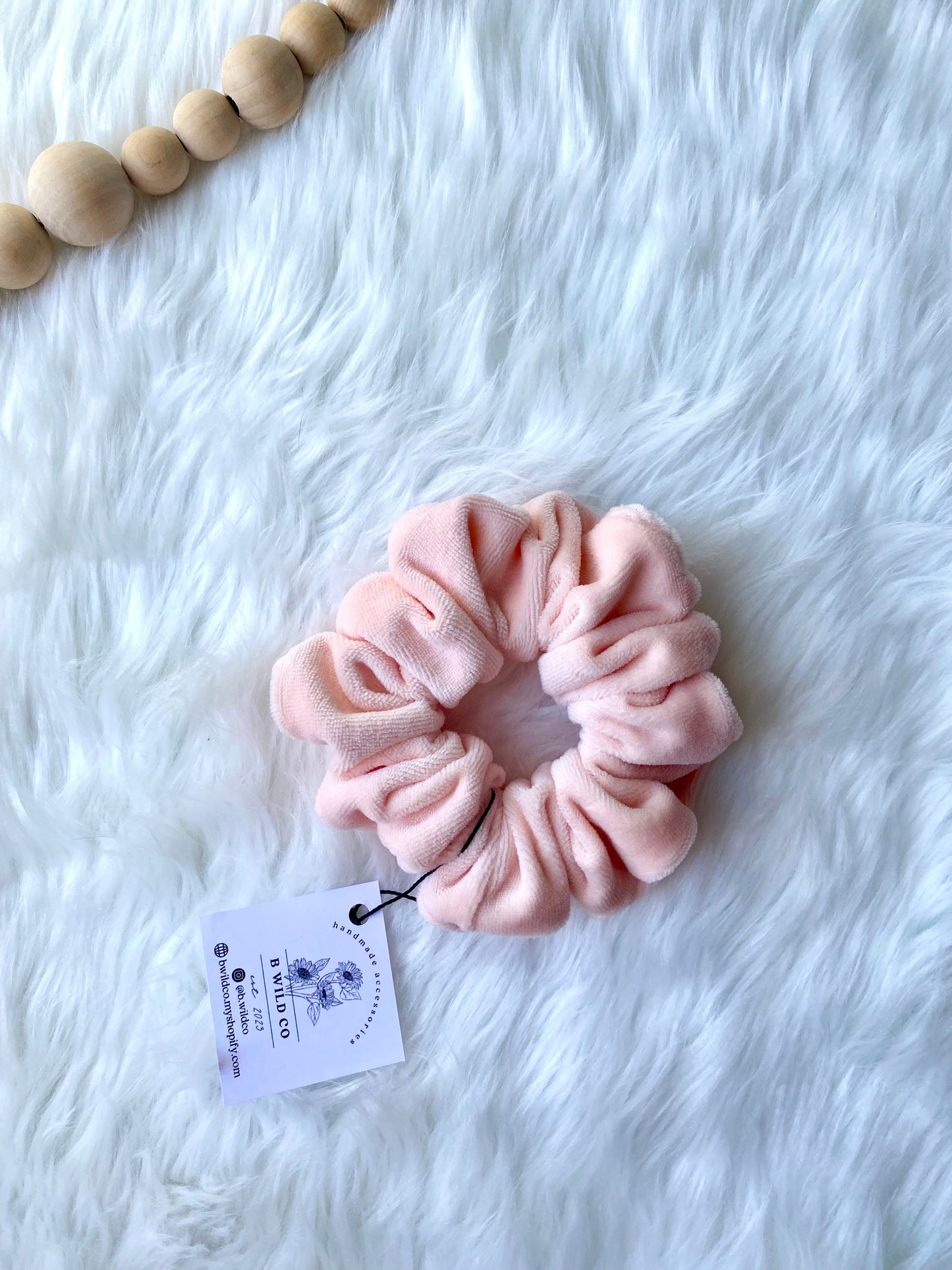 Fluffy Cotton Velour Scrunchie