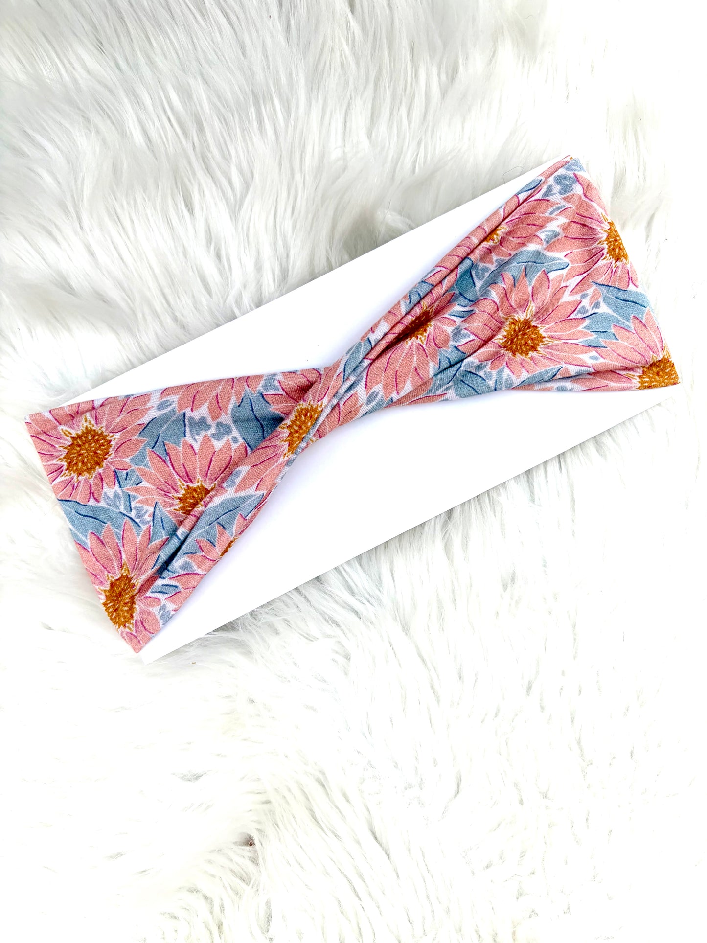Pink Sunflower Bamboo Flat Twist
