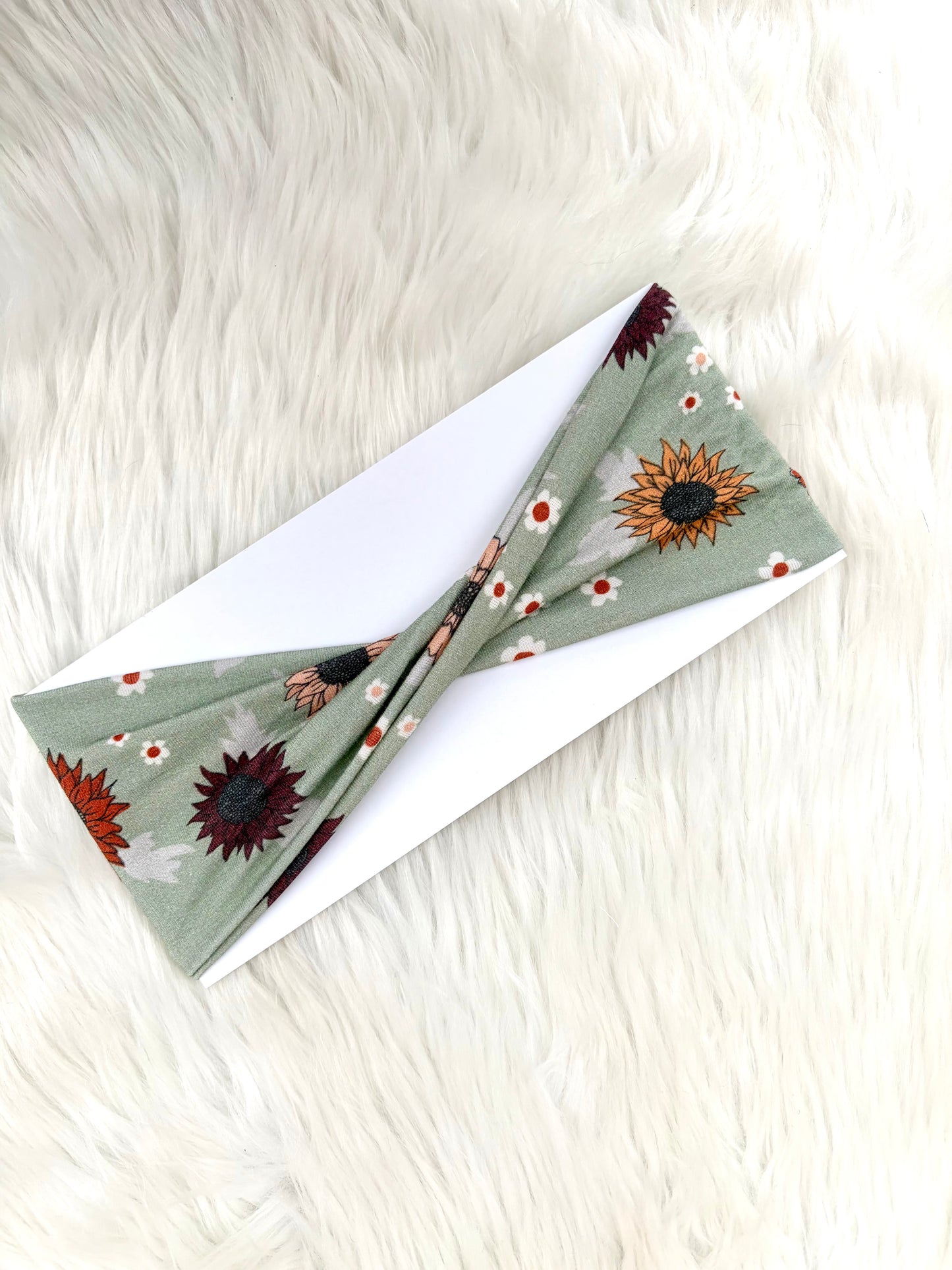 Minty Sunflowers Bamboo Flat Twist