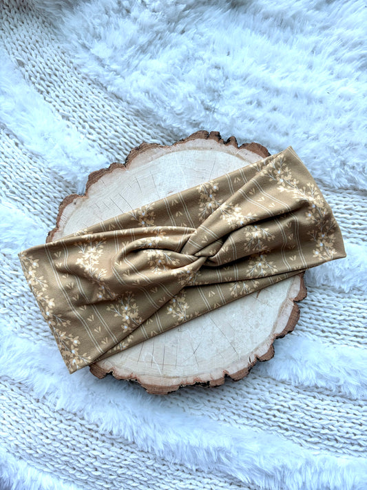 Dark Golden Floral Front Knot