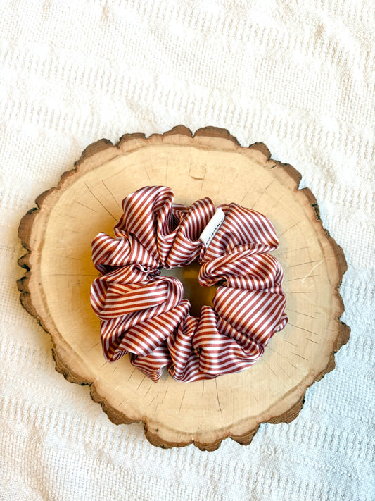 Candy Stripe Large Satin Scrunchie