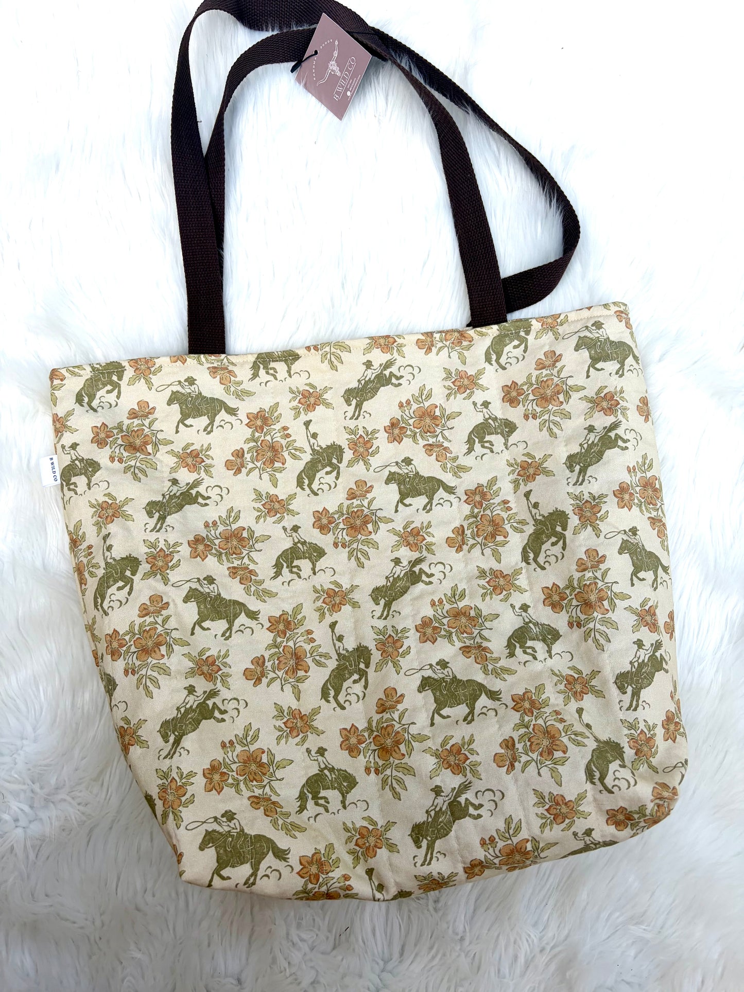 Vintage Brown Rodeo Large Tote Bag