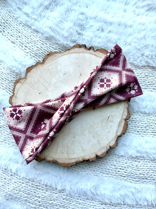 Maroon Quilty Bandana Flat Twist