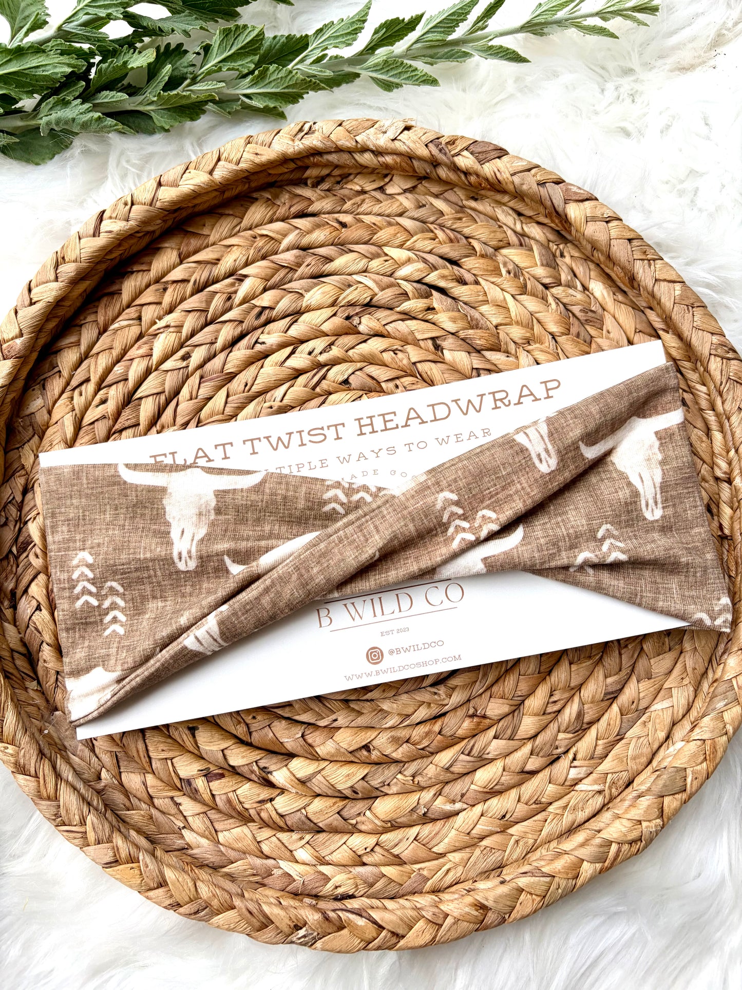 Taupe-y Brown Boho Bulls Cotton Flat Twist