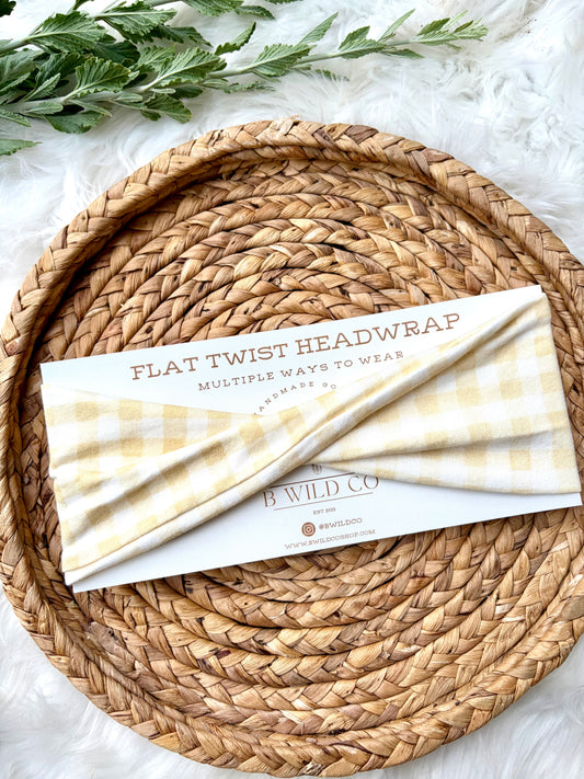 Butter Mom Gingham Cotton Flat Twist
