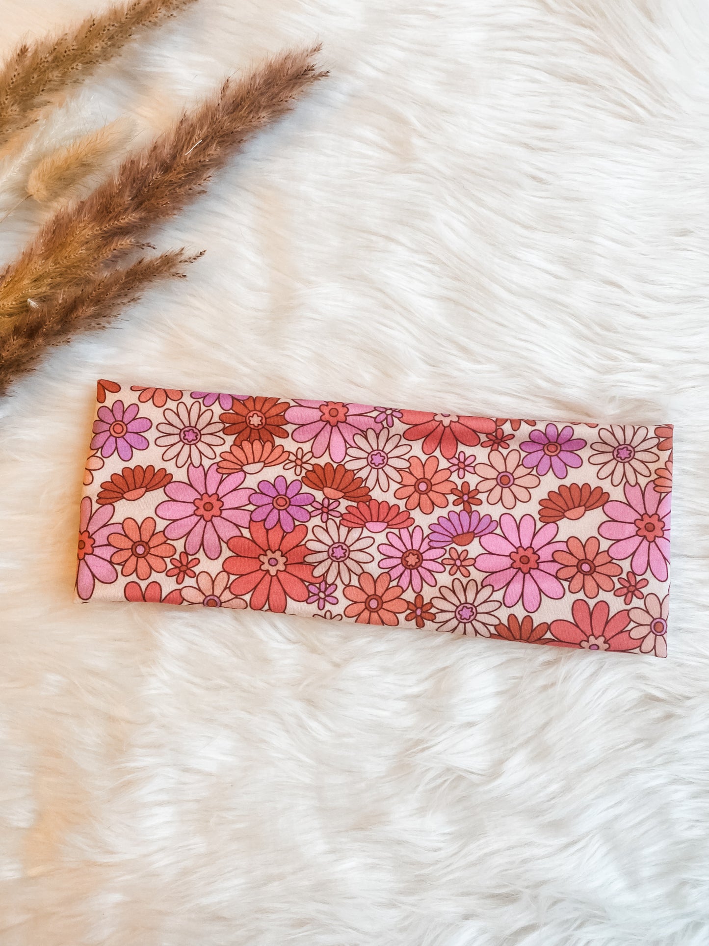 Bright Retro Floral Flat Band