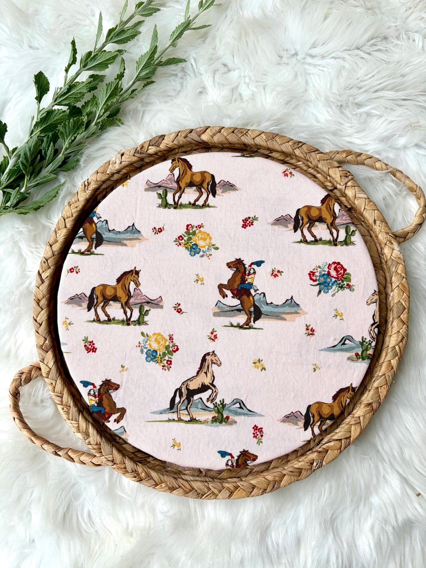 Vintage Cowgirl Cotton Bowl Cover