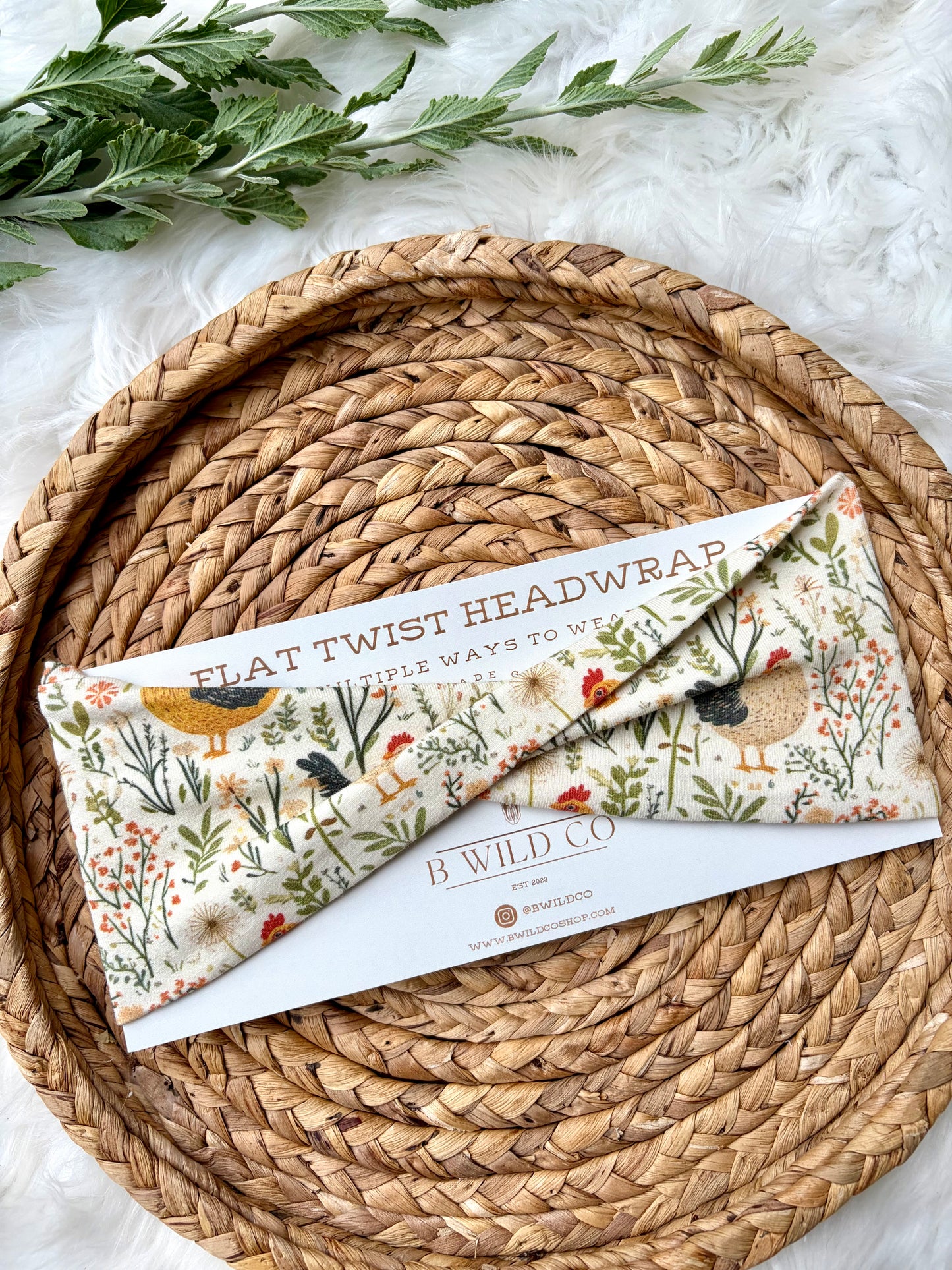 Chickens & Wildflowers Cotton Flat Twist