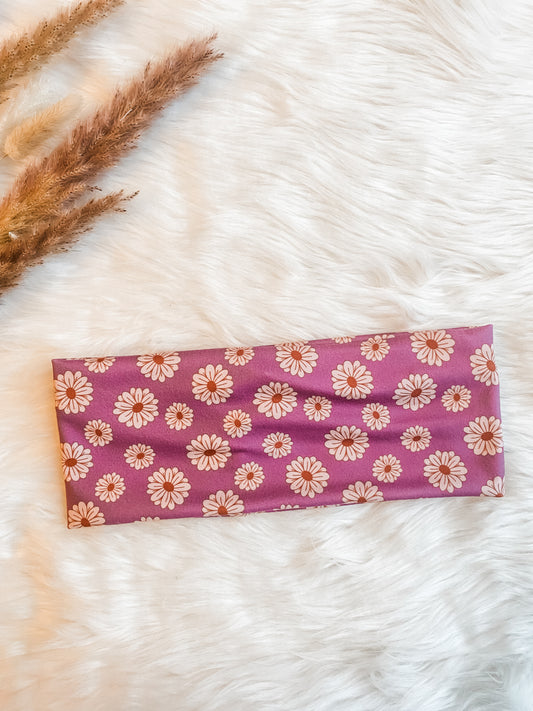 Plum Purple Daisy Flat Band