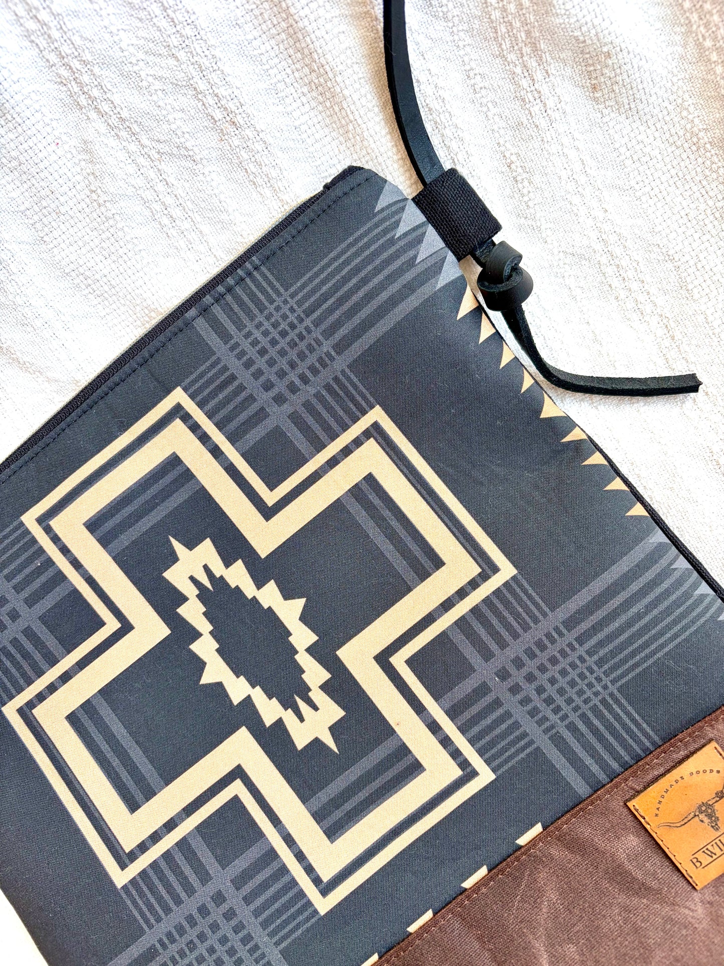 Black Aztec Crossbody Purse