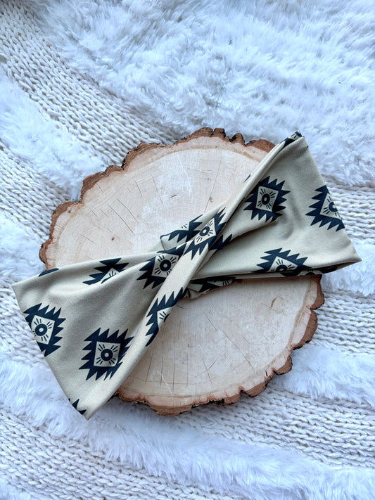 Tan & Black Aztec Flat Twist