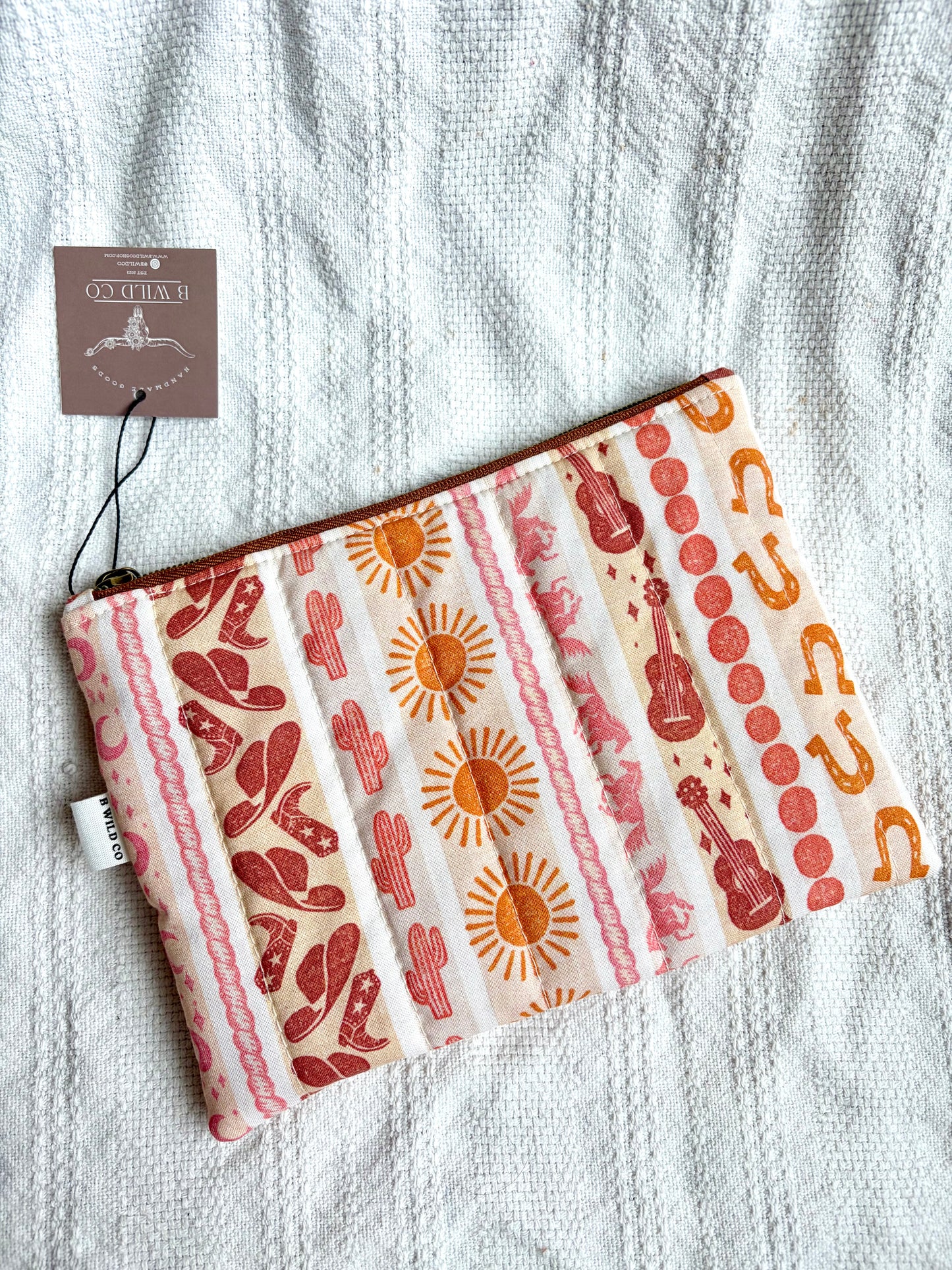 Arizona Cowgirl Quilted Zip Pouch