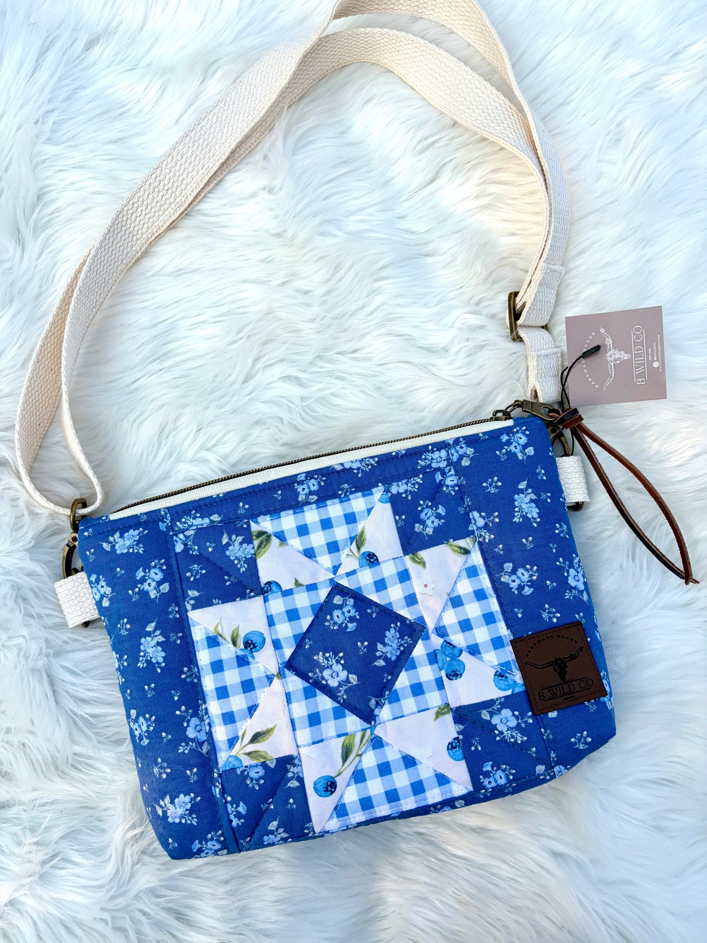 Summer Blues Quilted Crossbody