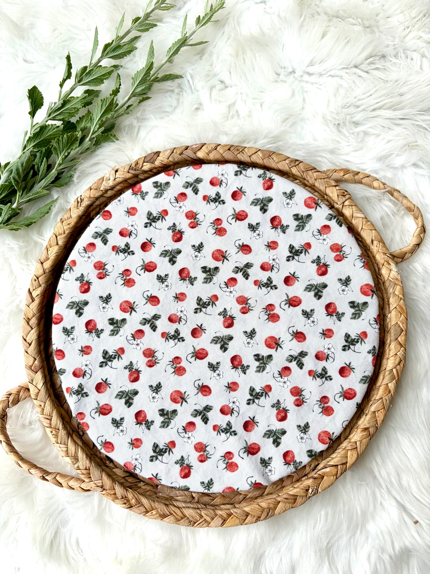 Strawberries Cotton Bowl Cover