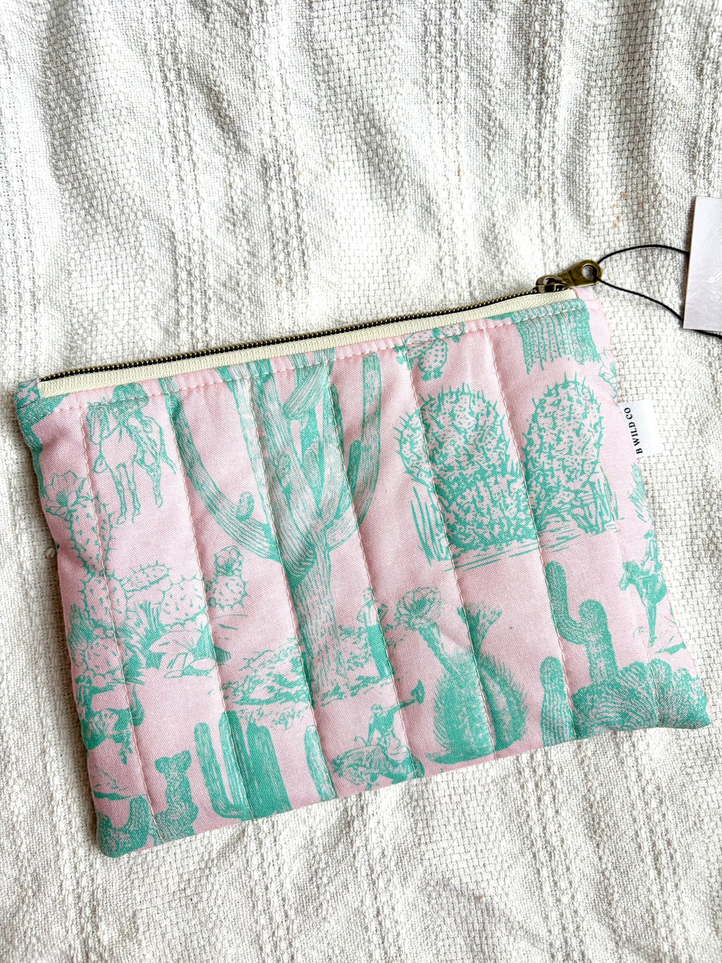 Pink n Mint Cactus Cowboy Zip Pouch