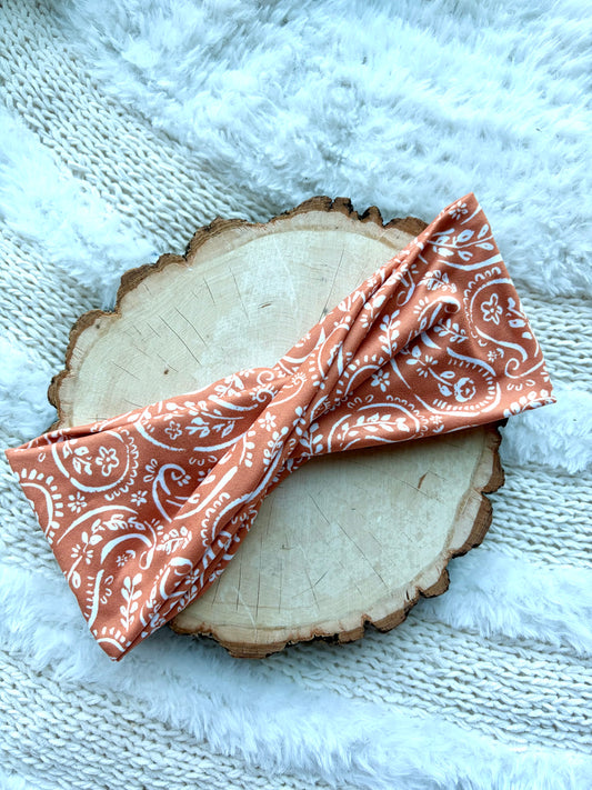 Boho Orange Paisley Flat Twist