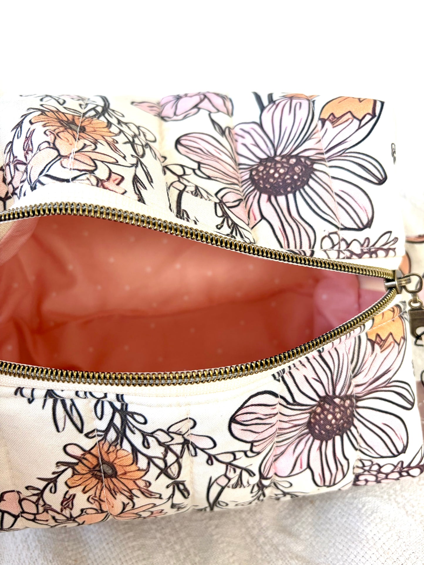 Wildflower Quilted Makeup Bag