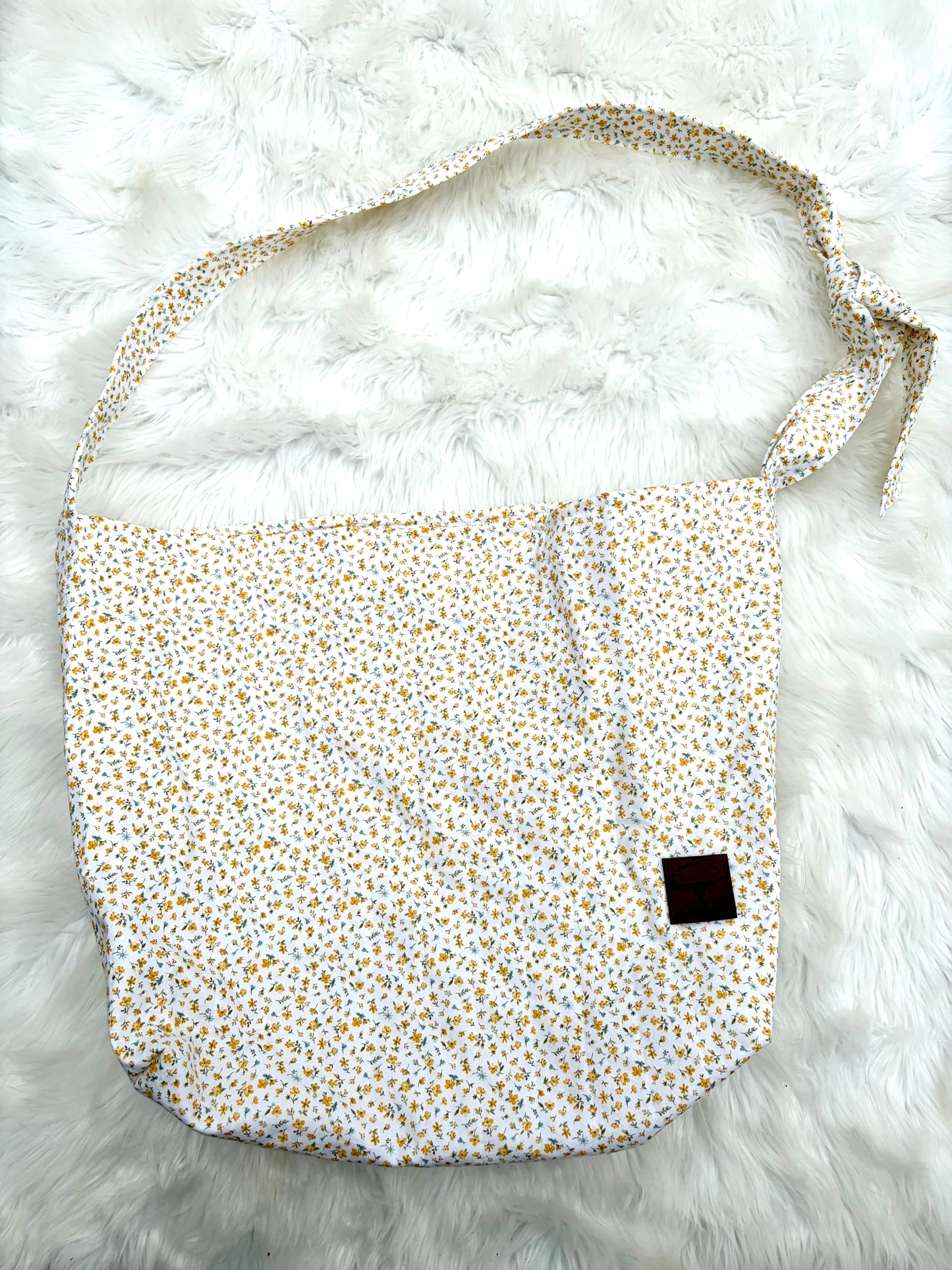 Buttercup Floral Quilted Slouchy Tie Bag
