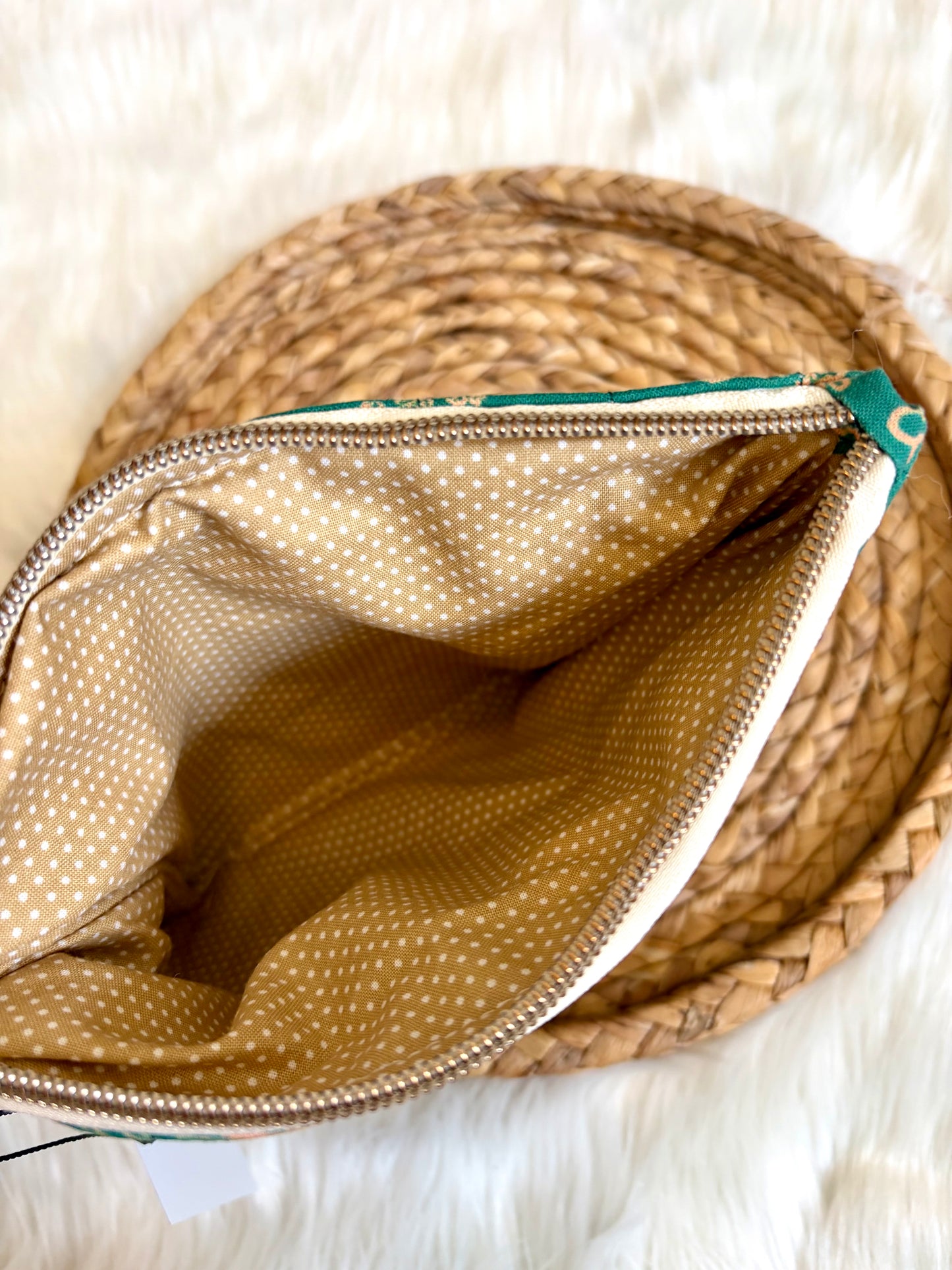 Forest Green Vintage Cowgirl Quilted Zip Pouch