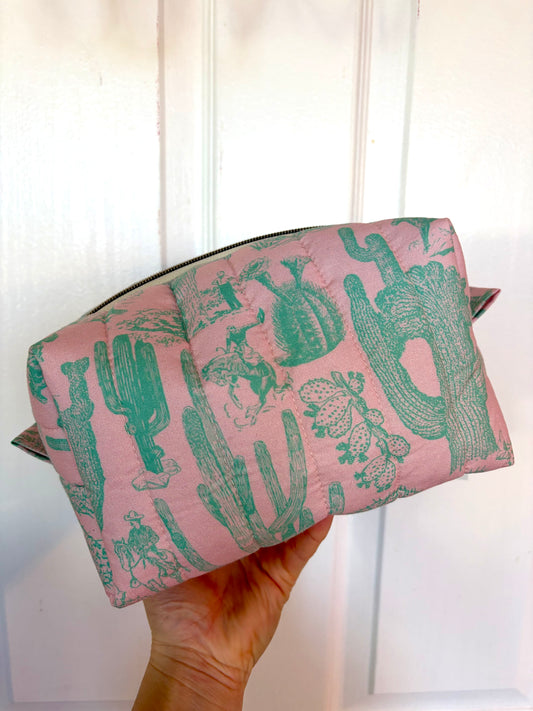 Pink n Teal Southwestern Makeup Bag