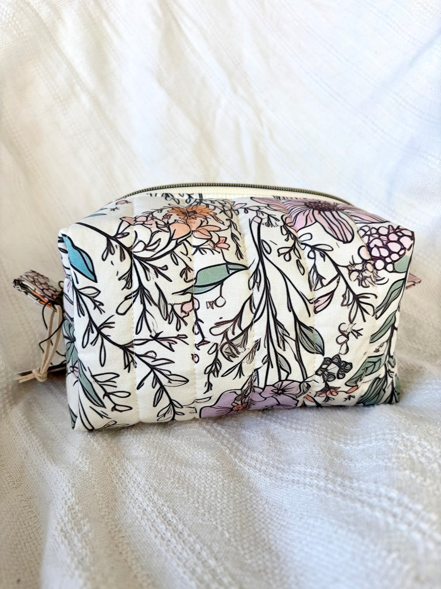 Wildflower Quilted Makeup Bag