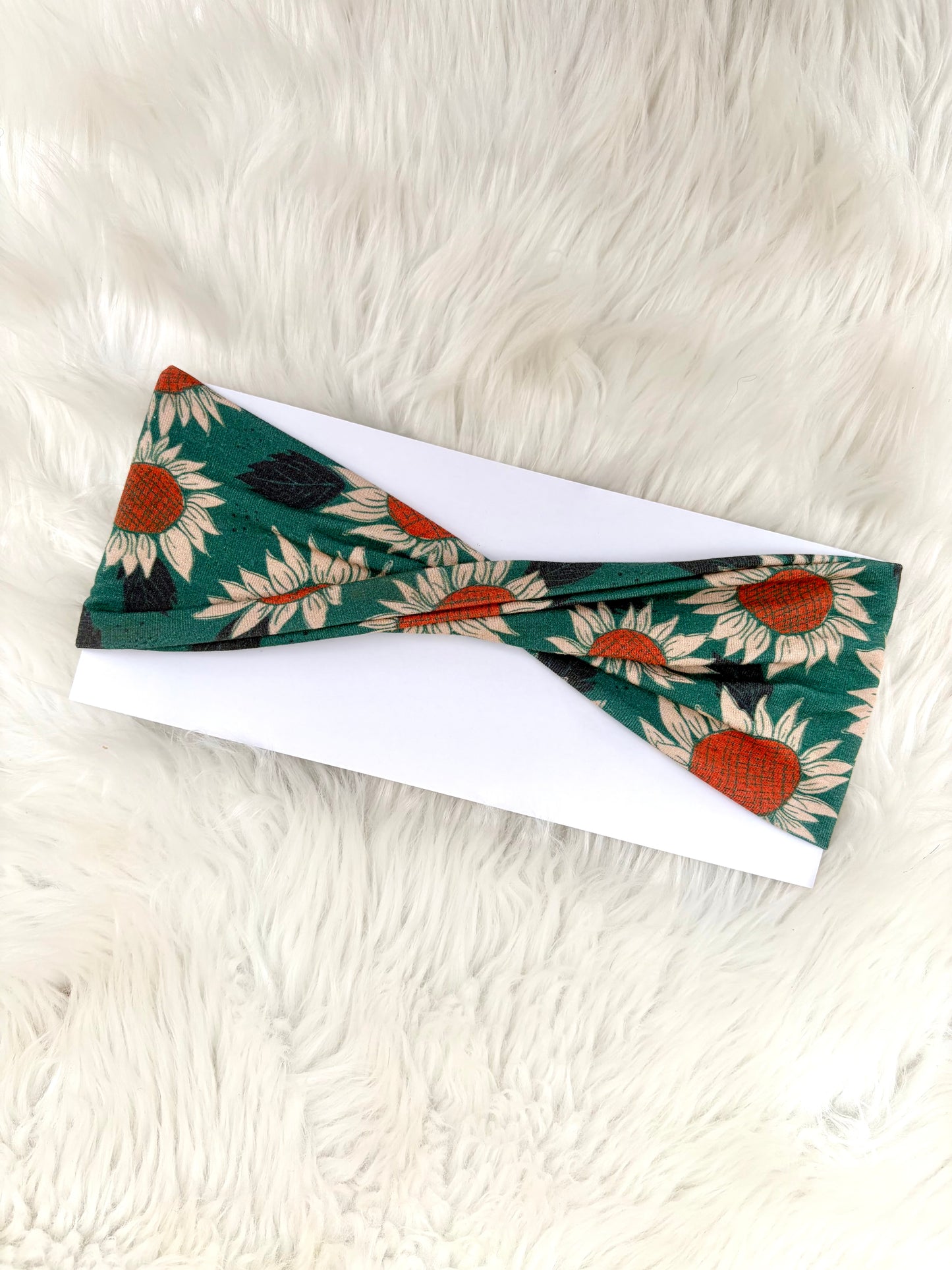 Dark Teal Sunflower Bamboo Flat Twist